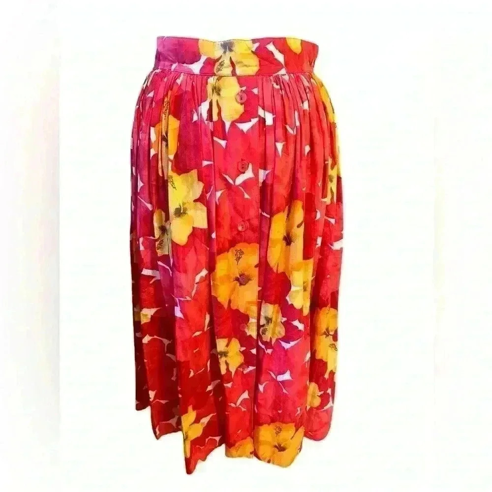 Vintage Hauber Sporting Life Floral Button Front & Back Germany Size 8 - Picture 3 of 11